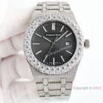 Luxury Replica Audemars Piguet Royal Oak Diamond Pave watch 15510st Black Dial
